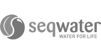 Logo of Seqwater featuring a stylized, circular wave on the left and the text "seqwater WATER FOR LIFE" in lowercase letters to the right. The design, in shades of gray, reflects their commitment to work health and safety courses across water management solutions.